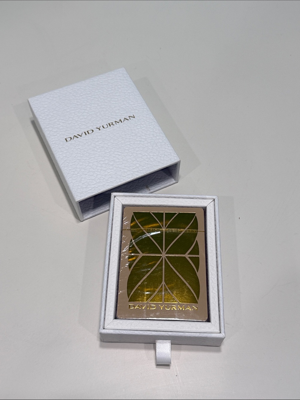 David Yurman Gold Playing Card Deck with White Box
